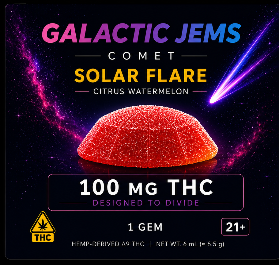 Solar Flare COMET packaging front — Citrus Watermelon 100mg THC