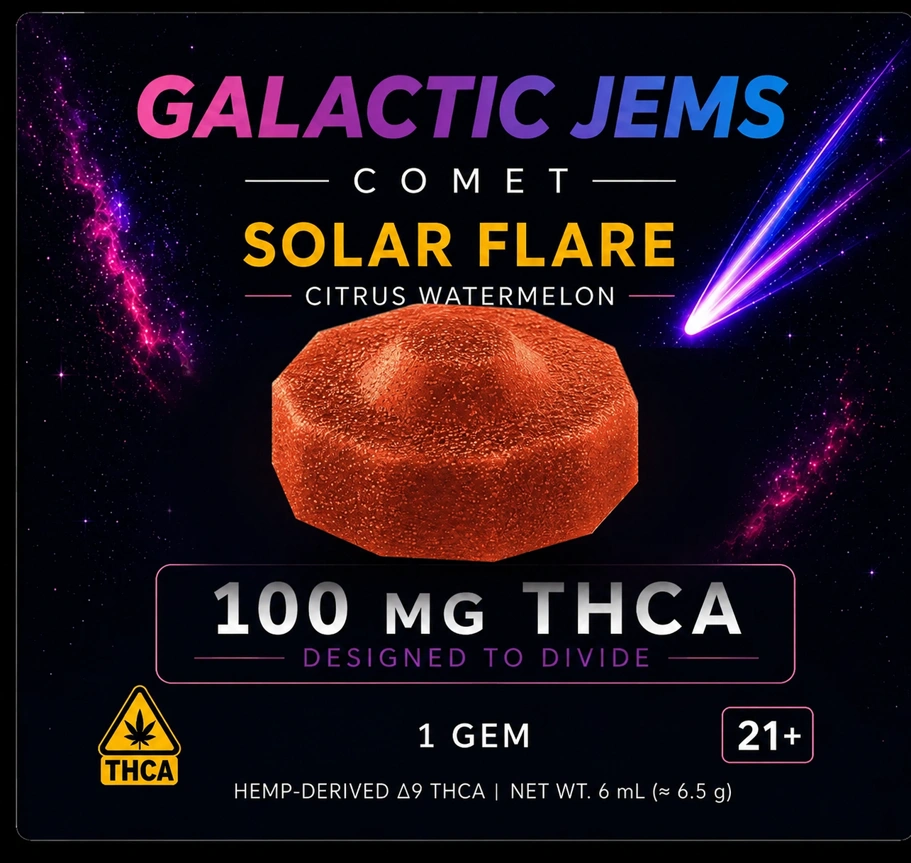 Solar Flare COMET packaging front — Citrus Watermelon 100mg THCA